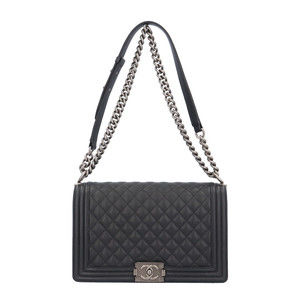 Chanel Boy Caviar Shoulder Bag Black